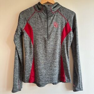Oklahoma Sooners OU Colosseum Quarter‑Zip‎ Hoodie Women’s Small | Gray & Crimson